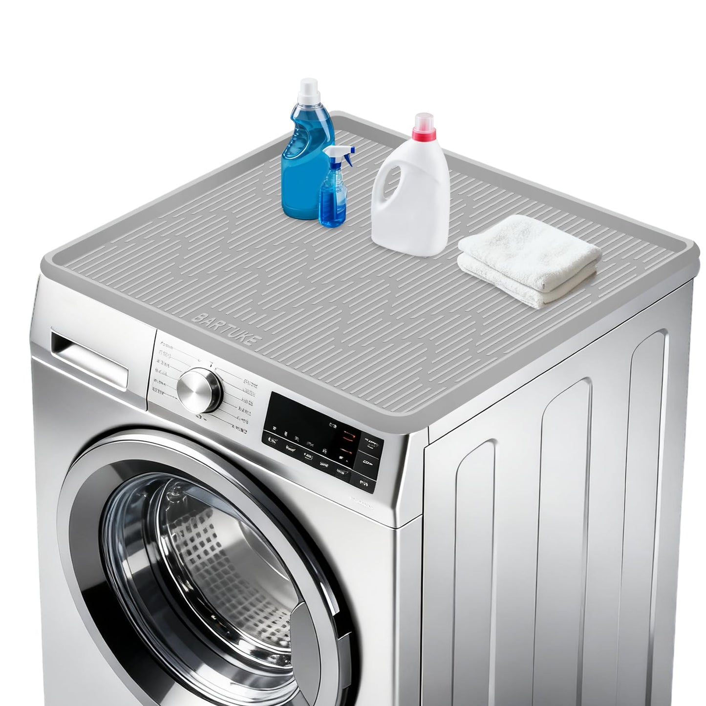 Lorvain Washer and Dryer Covers for The Top, 54”x27.5” Silicone Washer and Dryer Top Protector Mat Non Slip Waterproof Silicone Rubber Washing Machine Top Cover Pad for Home Kitchen Laundry Room Use